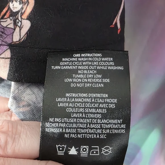 Playboy Black Anime Pinups Bunny Logo Graphic T-Shirt Size XL - Picture 5 of 9